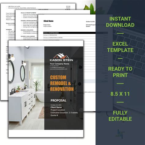 Bathroom Remodel Proposal Template Example